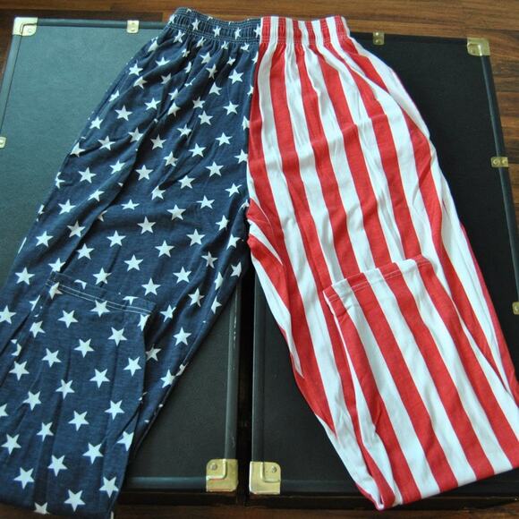 American Flag Parachute Pants - Red, White, & Blue w/ Pockets - Picture 1 of 8